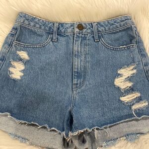 Mumu Blue Arizona High Waist Shorts size 26